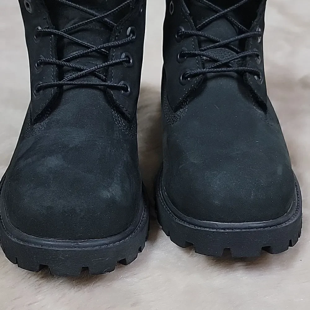 **HOST PICK** TIMBERLAND KIDS' 6” BLACK PREMIUM WATERPROOF CASUAL BOOTS, SIZE 5